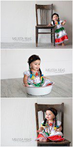 One Year Old Baby Girl Photos | Pink Cake | Mexican Dress Hair Braids | Melissa Rieke Photography | Kansas City