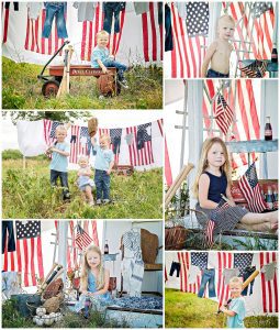 4th of July Flag Pictures Children's Photographer Kansas City