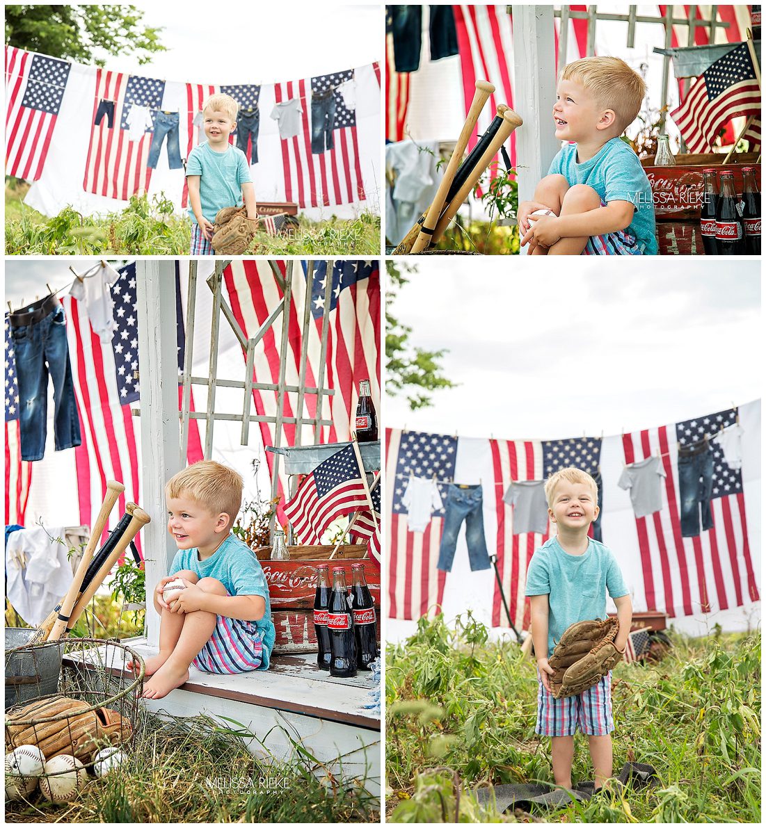 4th of July Flag Pictures Children's Photographer Kansas City