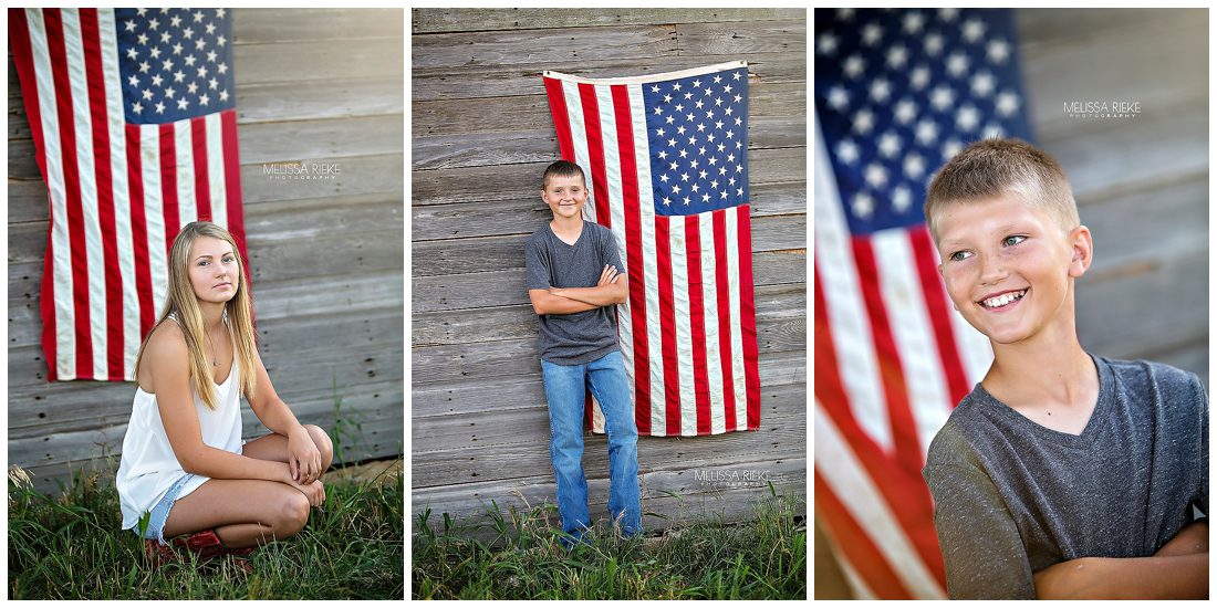 4th of July Flag Pictures Children's Photographer Kansas City