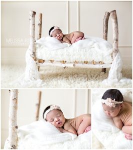 Newborn Photo Prop Wooden Bed Baby Girl