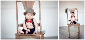 Red Bowtie Suspenders Hat Baby Picture Props