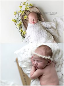 Simple Newborn Photography Props Photos Kansas City Photographer Baby Pics Greenery Floral Halo Wrapped