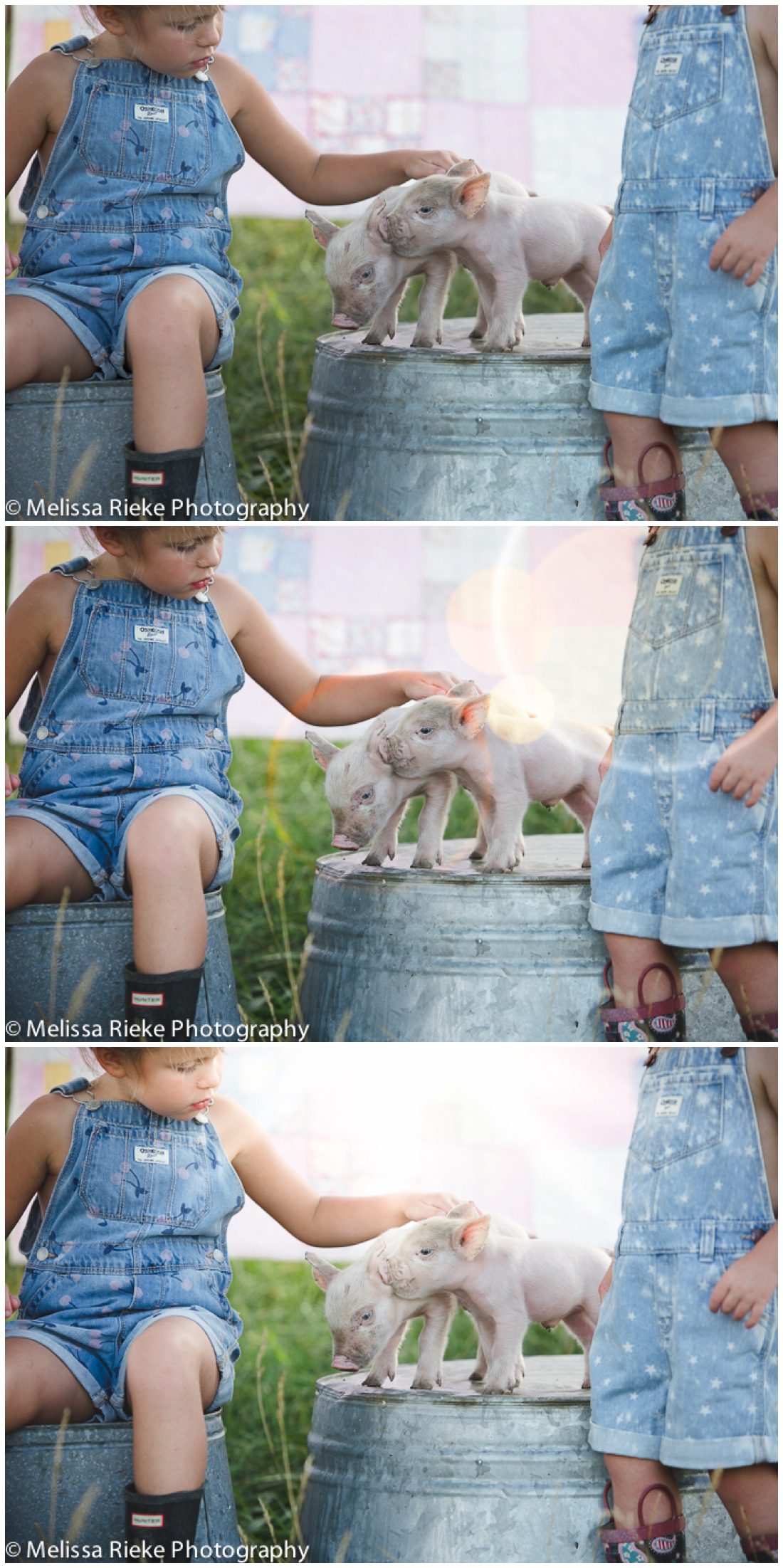 Lightroom Preset Review Pretty Presets Kansas City Photographer Children's Vintage Swim Sisters Editing Tutorial Baby Pigs Piggy's Vintage quilt Kansas City Photographer Editing