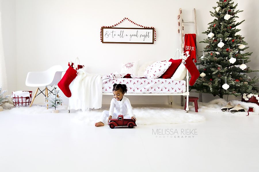 Christmas Card Mini Sessions Bed Stockings Trees Pj's Holiday